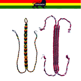 2 Rasta Friendship Bracelet Set Jamaican Reggae Roots Woven Cotton Boho Festival