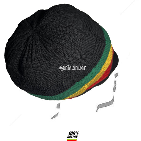 Rasta Roots Natty Dread Cap Hat Selassie Africa Reggae Jamaica Marley [XL] 10"
