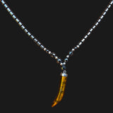 Hematite Choker Necklace Pendant Peace Hematite Fashion Necklace Unisex 18"