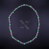 Jamaica Fimo Bead Clear Faceted Bead Necklace Reggae Rasta Necklaces 20"