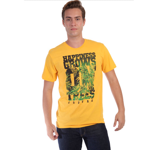 Cooyah T Shirt Happiness Grow On Trees Weed Leaf Kush Cannabis 100%