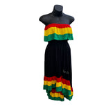 Jamaica Rasta Roots Ladies Empress Short Dress Long Back Reggae 1 Size Fit