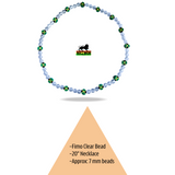 Jamaica Fimo Bead Clear Faceted Bead Necklace Reggae Rasta Necklaces 20"