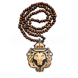 Lion Crown Bead Necklace Africa Rasta Reggae Jamaica Bob 8 MM Beads 32"