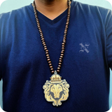 Lion Crown Bead Necklace Africa Rasta Reggae Jamaica Bob 8 MM Beads 32"