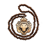 Lion Crown Bead Necklace Africa Rasta Reggae Jamaica Bob 8 MM Beads 32"