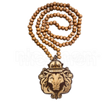 Lion Crown Bead Necklace Africa Rasta Reggae Jamaica Bob 8 MM Beads 32"