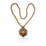 Lion Crown Bead Necklace Africa Rasta Reggae Jamaica Bob 8 MM Beads 32"