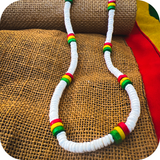 White Puka Seashell Shell Choker Surfer Necklace Reggae Jamaica Rasta Unisex 18"