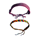 2 Rasta Friendship Bracelet Set Jamaican Reggae Roots Woven Cotton Boho Festival