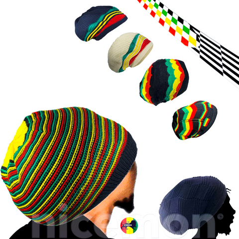 Rasta Tam Hat Cap Slouchy Crown Marley Reggae Jamaica Cool Runnings Caps L/XL