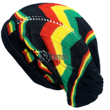 Rasta Tam Hat Cap Slouchy Crown Marley Reggae Jamaica Cool Runnings Caps L/XL