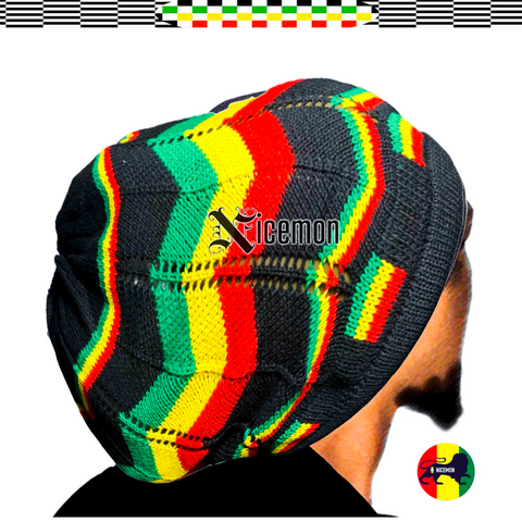 Rasta Tam Hat Cap Slouchy Crown Marley Reggae Jamaica Cool Runnings Caps L/XL