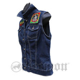Empress Jeans Vest Rasta Apparel Rasta Patch Reggae Jamaica Rastafari Irie PXL