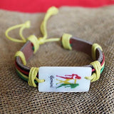 Astrological Zodiac Sign Rasta Fashion Bracelet Leather Cuff Hippie IRIE 1sz fit