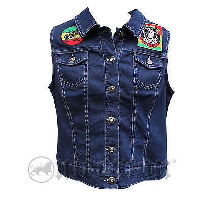 Empress Jeans Vest Rasta Apparel Rasta Patch Reggae Jamaica Rastafari Irie PXL