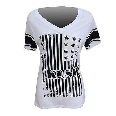 Kush T Shirt Womens Rasta Empress Canna Leaf T Shirt Reggae Jamaica Rastafari CY