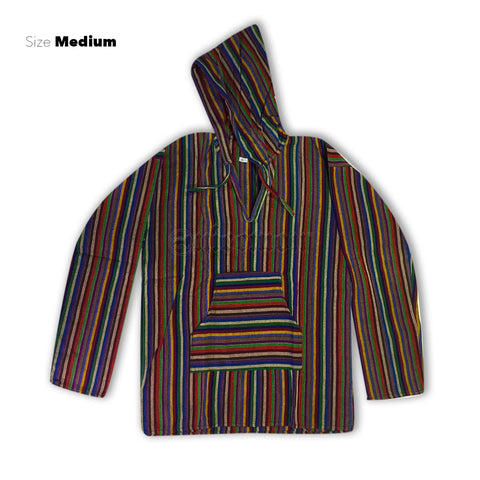 Poncho Jacket Assorted Colors Hoodie Shirt Reggae Hobo Hippie 100% Cotton HOODIE
