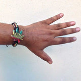 Rasta Canna Leaf Ganja Leaf Bracelet Hippie Reggae Jamaica One Love Bob IRIE