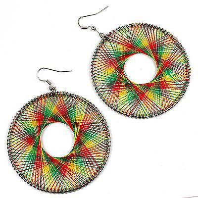 Rasta Rastafari Empress Irie Dream Catcher Earrings Reggae Marley One Love XL