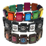 Peace Love Friendship Wrist Bracelet Hippie Peace Sign Love Flexible 1sz fit