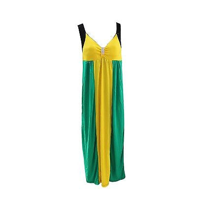 Rasta Jamaica Dress Roots Ladies Empress Long Dress Reggae Cool Runnings  L/XL