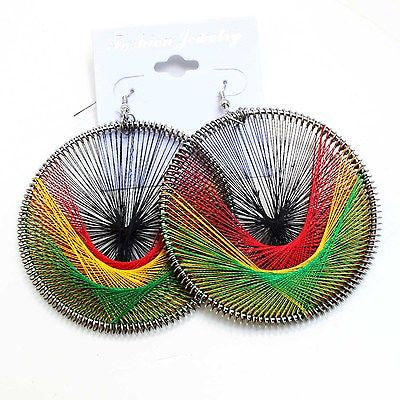 Rasta Rastafari Empress Irie Earring One Love Marley Reggae Jamaica Style New XL