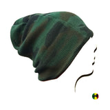 Green Camouflage Beanie Tam Hat Cap Tam Long or Short 100% Acrylic 1 SZ FIT