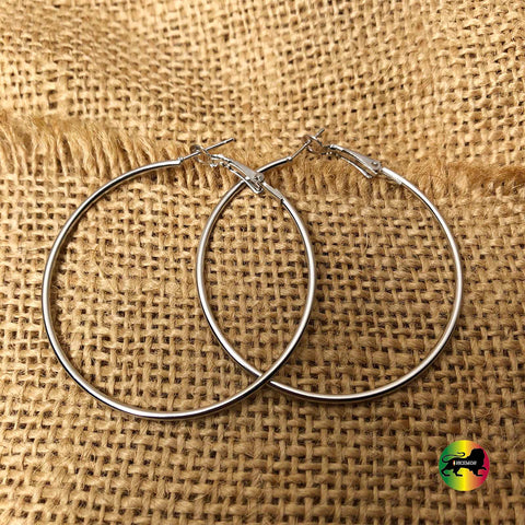 Chrome Large Womens Empress Dangle Dangling Hoop Circle Earrings Earring XL