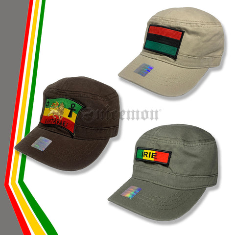 Rasta Lion Of Judah Cadet Cap Cadet Military Style Hat Army Castro Cap 1sz Fit