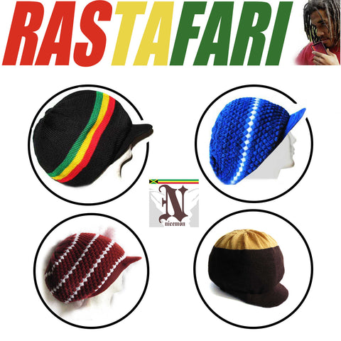 Reggae Jamaica Dreadlocks Rasta Hat Cap Marley Crown Selassie Hats Africa L/XL