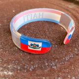 Rasta Hard Plastic Weed Leaf Bracelet Rastafari Bangle Jamaica Reggae Irie VIBES