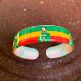 Rasta Hard Plastic Weed Leaf Bracelet Rastafari Bangle Jamaica Reggae Irie VIBES