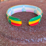 Rasta Hard Plastic Weed Leaf Bracelet Rastafari Bangle Jamaica Reggae Irie VIBES