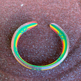 Rasta Hard Plastic Weed Leaf Bracelet Rastafari Bangle Jamaica Reggae Irie VIBES