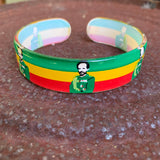 Rasta Hard Plastic Weed Leaf Bracelet Rastafari Bangle Jamaica Reggae Irie VIBES