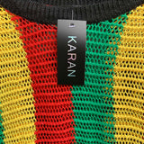 Fishnet Beach Mesh Dress Ladies Empress Rasta Stripes Reggae ONE SIZE FIT