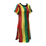 Fishnet Beach Mesh Dress Ladies Empress Rasta Stripes Reggae ONE SIZE FIT