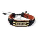 Blessings Emblem Cuff Bracelet Peace Vibes Adjustable One Size Jewelry Gift