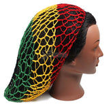 Rasta Slouchy Fishnet Hair Net Hat Reggae Marley Rastafari Dreadlocks FLEXIBLE
