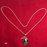 Africa Style Costume Necklace Rasta Marcus Garvey Jamaica Reggae Irie Roots 24"