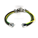 Jamaica Bahamas Rasta Dangle Charm Braided Bracelet Magnet Closure 1 SZ FIT