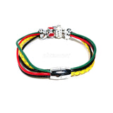 Jamaica Bahamas Rasta Dangle Charm Braided Bracelet Magnet Closure 1 SZ FIT