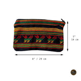 Lot of 2 Handmade Cosmetic Bag Rasta Style 100% Cotton Multi Purpose Holder Jamaica IRIE
