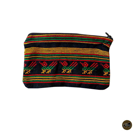 Lot of 2 Handmade Cosmetic Bag Rasta Style 100% Cotton Multi Purpose Holder Jamaica IRIE