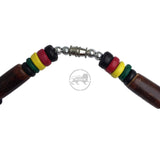 Rasta Coco & Brown Bamboo Necklace Jamaica Hawaii Bahamas Reggae Irie 8mm 20"