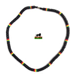 Rasta Coconut Thick Necklace Rastafari Reggae Hawaii Jamaica Marley 25" 8 mm