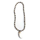 Rasta Coconut Beads Necklace Choker Tiger Tooth Marley Reggae 18"/46 cm 3-4ml