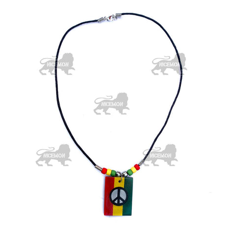 Black Cord Peace Sign Style Rasta One Love Jamaica Reggae Irie Roots 18"