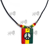 Black Cord Peace Sign Style Rasta One Love Jamaica Reggae Irie Roots 18"